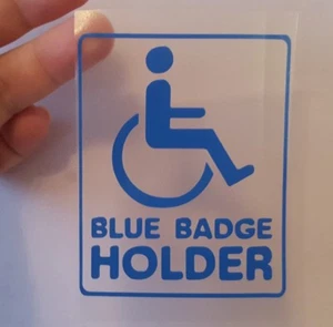 DISABLED BLUE BADGE HOLDER DECAL STICKER CAR VAN WINDOW REVERSE OR NORM x 2 best - Bild 1 von 3