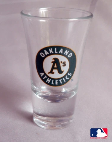 MLB Shot Glass, Oakland Athletics, Logo, NEW Very Rare design Collectible New Cover