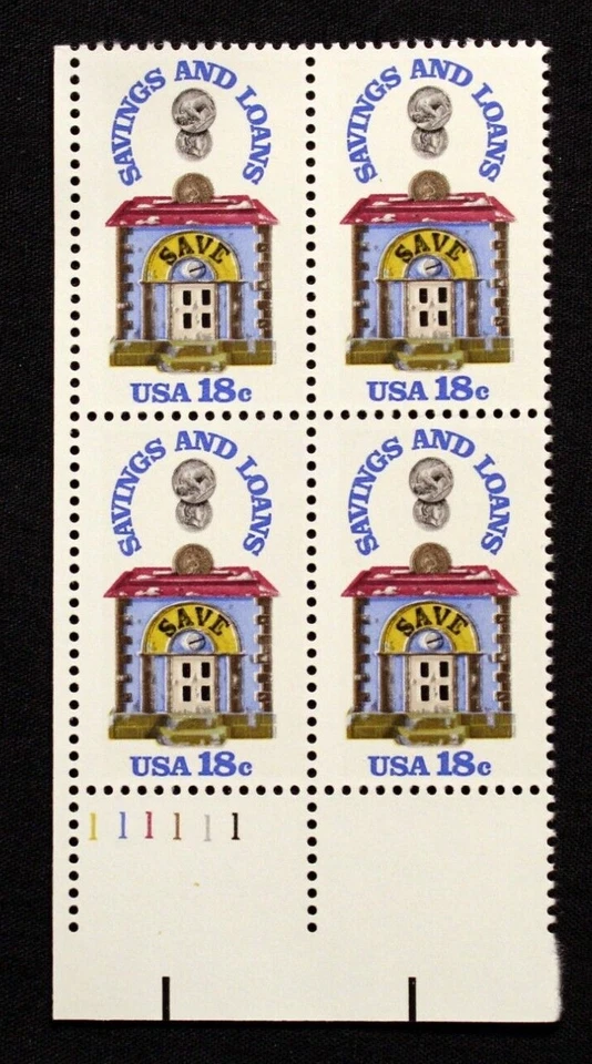 US Plate Blocks Stamps #1911 ~ 1981 18¢ Savings and Loan SP2589 - Image 1 of 1