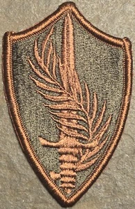 US ARMY Military CENTRAL COMMAND Desert Tan & Black Merrowed Edge Patch MILITARY - Picture 1 of 2