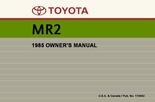 1991 Toyota Mr2 Owners Manual Download - dictionarytree