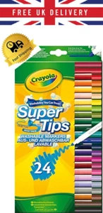 Crayola Super Tips Washable Markers,Assorted Colours,Ideal for Kids (pack of 24) - Picture 1 of 4