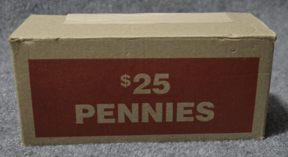 Unsearched, Unopened, FED SEALED Box Of Pennies $25 Face Value Rare Discontinued - Image 1 of 1