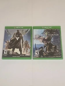 X-BOX ONE DESTINY AND MONSTER HUNTER WORLD BOTH GAMES USED CLEAN CONDITION - Picture 1 of 7