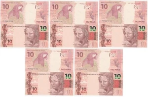 Brazil - 5 pcs x 10 Reais 2019 ( 2010 ) UNC Pick 254e Lemberg-Zp - Picture 1 of 2