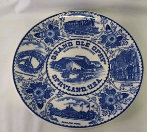 Vintage Grand Ole Opry Portland U S A Blue White Opryland U.S.A Plate - Picture 1 of 8