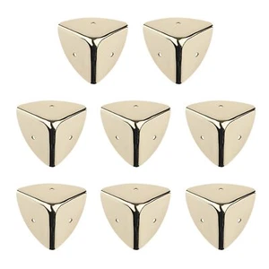 8 Pcs Metal Box Corner Protectors 1.5"x1.5"x1.5" Gold Furniture Corner Guard ... - Picture 1 of 6