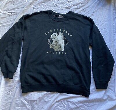 Vintage Navy Sweatshirt Timberwolf Design Size M • 10.99€