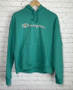 Champion Women's Long Sleeved Script Logo Drawstring Hoodie Sz Medium Multicolor - Picture 1 of 9