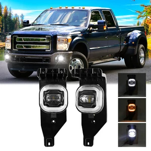 2PC LED Fog Light For Ford F-250 Super Duty 2005 2006 2007 w/ Halo DRL Turn Lamp - Picture 1 of 12