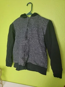 Jem Boys Youth Hoodie Sweatshirt Size Medium Black Gray Full Zip - Picture 1 of 4