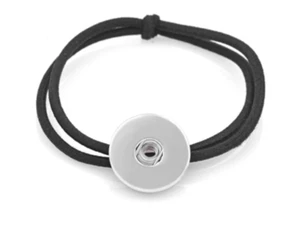Knotted Snap Hair Tie Ponytail Holder Fits 18-20mm Snap Charms - Picture 1 of 8