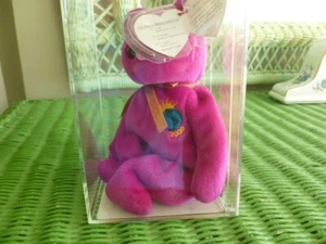 Millennium the Bear Beanie Baby Becky's True Blue Beans Auth 5. Swing 7. Tush - Bild 1 von 9