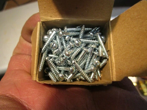 Box Of 144 Vintage Size #3 X 5/8" Slotted Round Head Steel Tiny Wood Screws USA Cover
