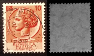 Italia 1955, Siracusana 10 lire filigrana stelle II 65° D, finemente usato. - Foto 1 di 1