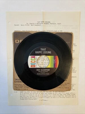BERT KAEMPFERT (THAT HAPPY FEELING & Take Me) DECCA RECORDS W/Choreography Sheet - Image 1 of 4