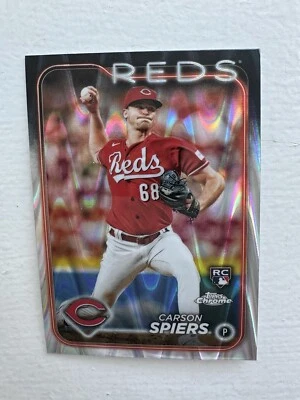 2024 Topps Chrome RayWave Refractors #167 Carson Spiers (RC) Reds - Image 1 of 2