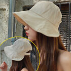 Women Summer Sunhat Adjustable Cotton Ponytail Bucket Hat Beach Outdoor Hats