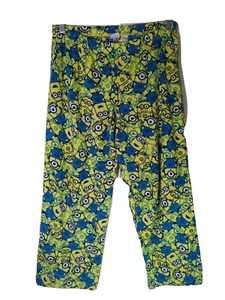 Despicable Me Minions Pajama Pants Sz L Fleece Bottoms Blue Yellow 38" L Youth - Picture 1 of 6