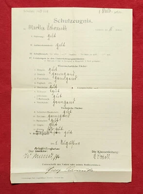 Pre WW1 WWI Era Imperial German paper document discharge certificate 1913 - Image 1 of 4