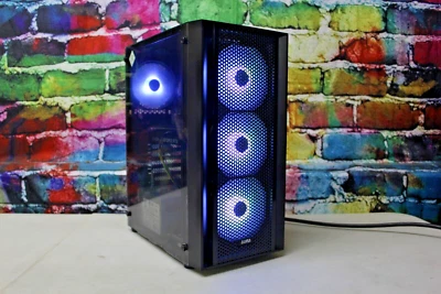 Custom RGB Gaming Desktop PC Intel Core i7 3.40 Quad 16 GB SSD Nvidia 1660 Super - Image 1 of 4