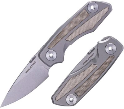 Real Steel Delta 2600 Folding Knife 2.88" S35VN Steel Blade Titanium w/Micarta - Image 1 of 4