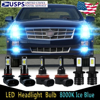 For Cadillac STS 2005-2011 - 6X LED Headlight Bulb High Low Beam + Fog Light HKL - Image 1 of 4