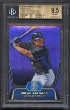 NOLAN ARENADO 2012 BOWMAN PLATINUM PROSPECTRA PURPLE REFRACTOR ROOKIE RC BGS 9.5
