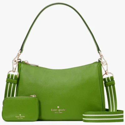 Bolso de Hombro Kate Spade Rosie Cartera de Cuero Verde Kelly KF086 Tortuga Nuevo con Etiquetas $399 FS Foto 1 de 4