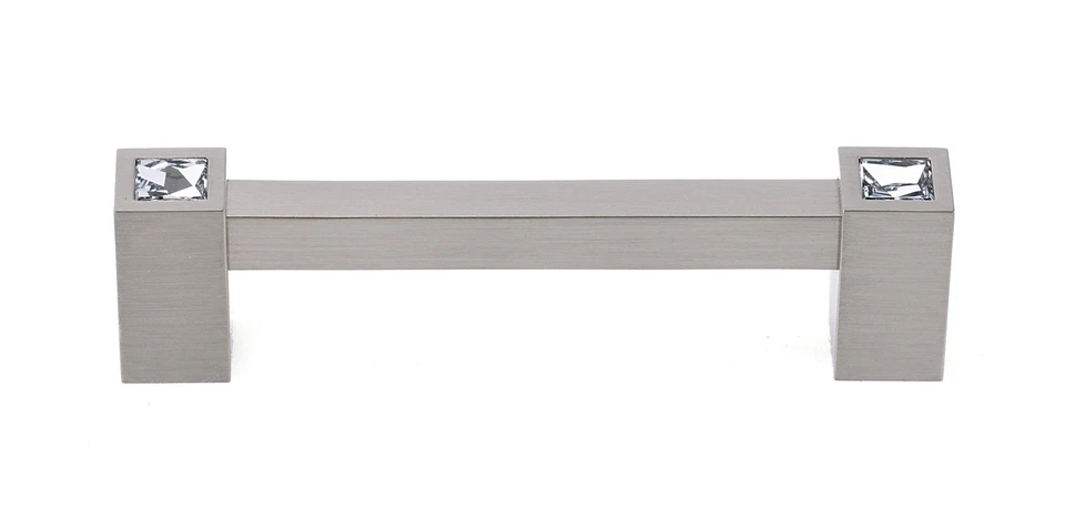Alno C718-4-SN Contemporary Swarovski Crystal 4" Cabinet Pull Satin Nickel