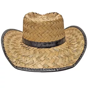 Straw Cowgirl Hat Cowboy Old West Country Rancher Farmer Rodeo Costume 9933H - Picture 1 of 8