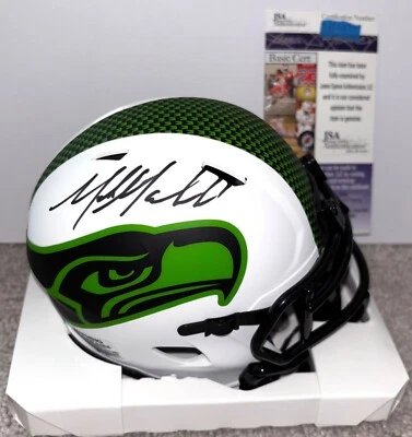 COACH MIKE MACDONALD SIGNED SEATTLE SEAHAWKS FOOTBALL LUNAR MINI HELMET JSA - Image 1 of 2