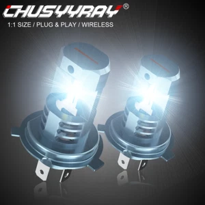 For Polaris XCR-SP 600: 1996 snowmobile 2870448 2X H4 White LED Headlight Bulbs - Picture 1 of 10