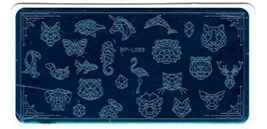 Unicorn Flamingo Animals Image Rectangle Nail Art Template BP-L089 - Picture 1 of 12