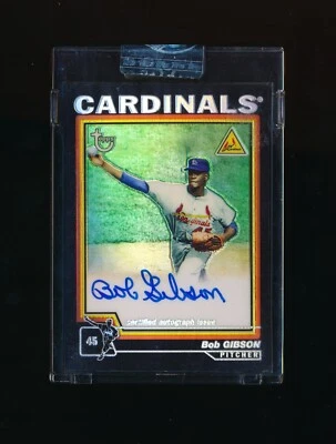 2004 Topps Chrome Retired Autographs Bob Gibson Auto Refractor SP /25 *Rare - Image 1 of 3