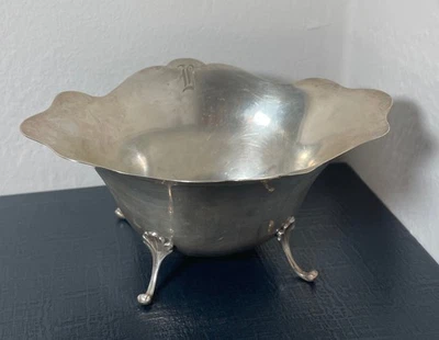 Tigela com pés de prata esterlina Gorham, 1914 #334A, mongrammed, 140 gramas, americana - Imagem 1 de 4