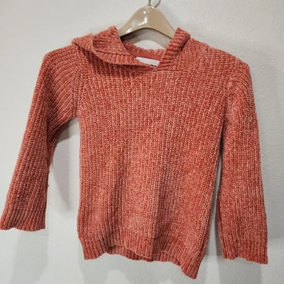 Suéter de chenilla con capucha Love at First Sight para niñas talla 7/8 rosa coral suave acogedor Foto 1 de 4