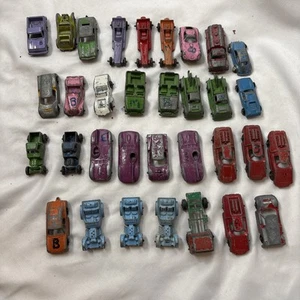 Vintage Lot Of 33 Metal Cars Trucks Tootsie Toys Unbranded Colorful - Picture 1 of 6