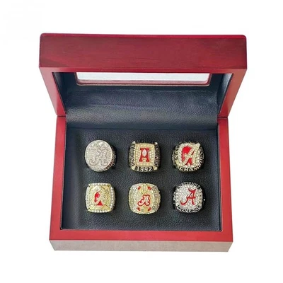 Alabama NCAA Ring Set of 6 / Fan Ring / 1992 2009 2011 2012 2015 2016 - Image 1 of 4