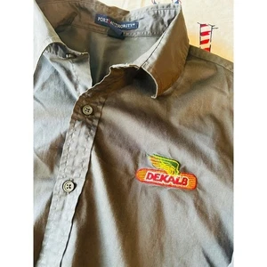 Port Authority DeKalb Patch Button Down Shirt Mens M Workwear Uniform Gray - Picture 1 of 6