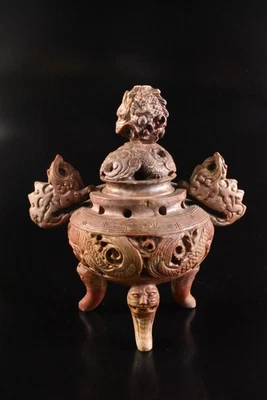 T6869: QUEMADOR DE INCIENSO en forma de jade/joyas de piedra japonesa Ceremonia del té Foto 1 de 4