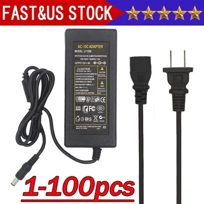 12V 5A 5 AMP 60W DC Power Supply Adapter Transformer LED Strip CCTV PC 5050 USA - Image 1 of 4