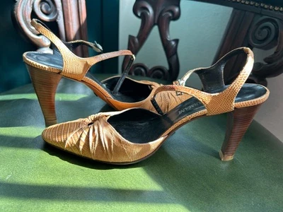 Talla 37.5 Georgio Armani zapatos de tacón de tiras tostado para mujer 37 1/2 Foto 1 de 4