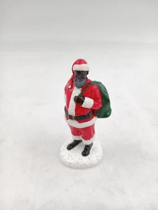 Weihnachtsmann Figur Resin bemalt schwarz Santa Holiday Weihnachtsdeko Tischplatte - Bild 1 von 9