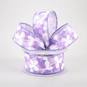 Lavender Clover Flowers Ribbon 1.5" x 10 yards - Picture 1 of 2