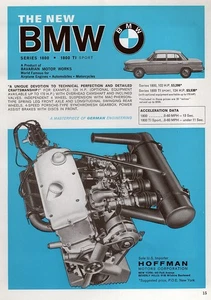 BMW 1800 TI 1964 deportivo "motor" anuncio impreso original - Imagen 1 de 1