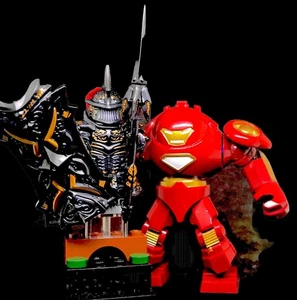 HULKBUSTER IRON MAN MARVEL MAXIFIGURE + SAMURAI GOLDEN & BLACK MINIFIGURES - Picture 1 of 12