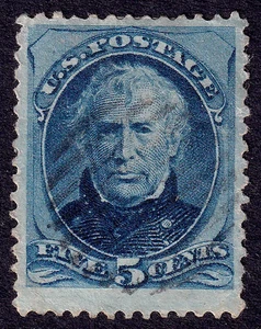 US Scott 185, 1879 Taylor, 5c blue, FINE USED - Picture 1 of 1