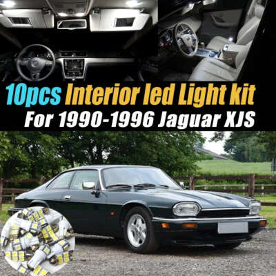 Kit de bombillas LED interiores de auto súper blancas de 10 piezas para Jaguar XJS 1990-1996 Foto 1 de 4