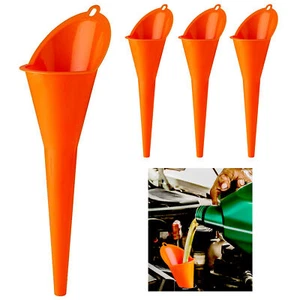 4 Pc Multipurpose Spout 11" Long Neck Stem Funnel Durable Oil Liquid Fluid Fuel - Picture 1 of 1